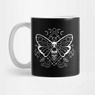 Dark Academia Skull Moth Moon Phases Mug